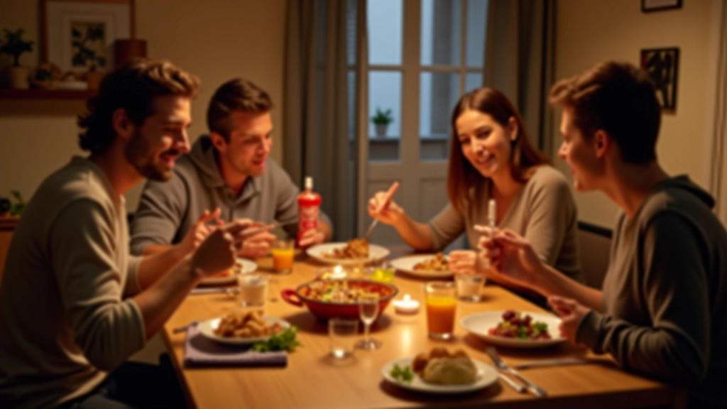 Família portuguesa a jantar juntos