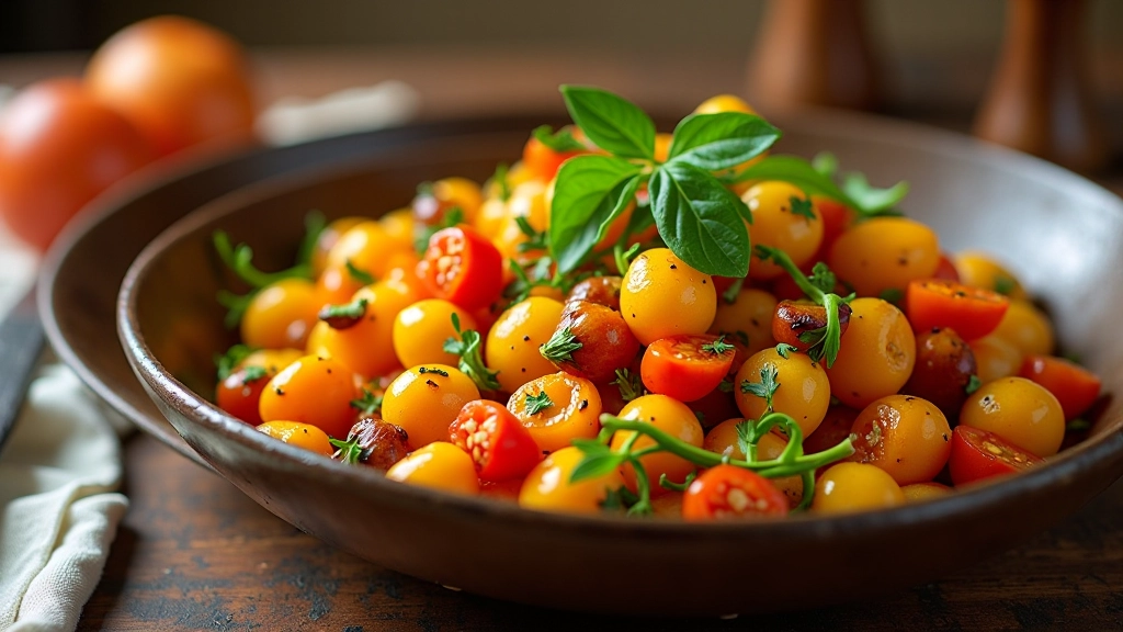 Tabuleiro com vegetais assados coloridos e aromáticos